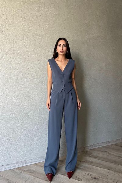 Seda Yalçın Atelier Petrol Blue Palazzo Trousers