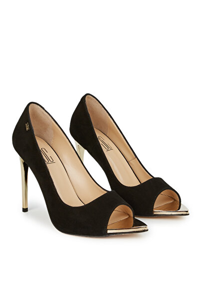 Cengiz Gümüş Süet Burnu Açık Kadın Ayakkabı