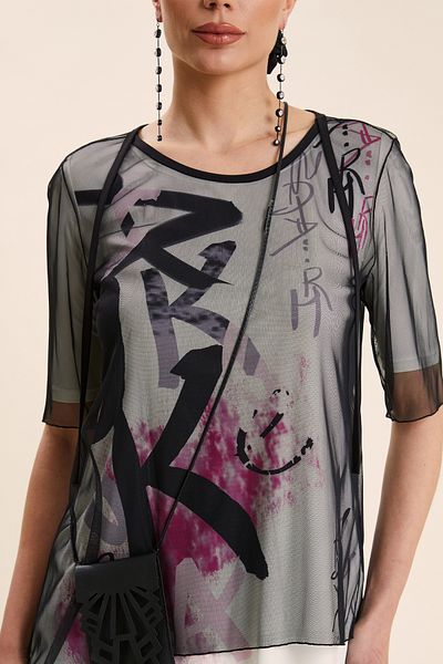 VERDA Double Blouse with Print Detail