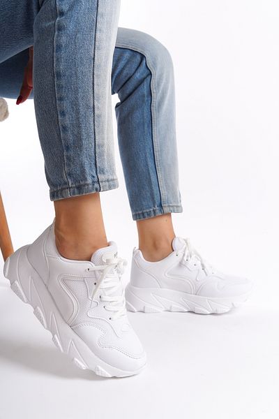 Moda Değirmeni Pantofi albi de damă BG1172-101-0008