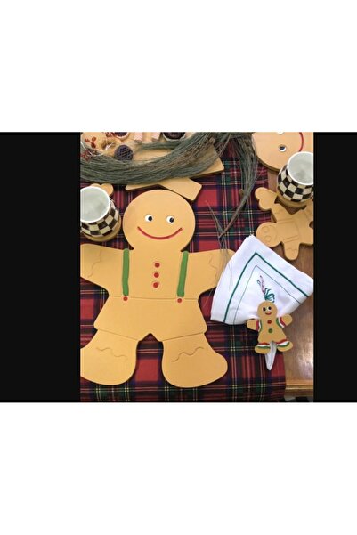 Sister Home Design Gingerbread - Zencefilli Kurabiye Peçete Halkası & Peçete Yüzüğü 4'lü