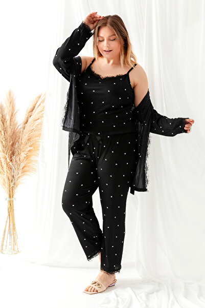 nisaNCa Γυναικείο σετ πιτζάμες Pegasus με λεπτομέρεια δαντέλας και σετ προίκας