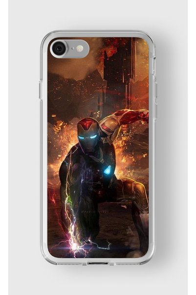 Multitronic حافظة شفافة مطبوعة بتصميم الرجل الحديدي متوافقة مع هاتف Iphone 6 ...