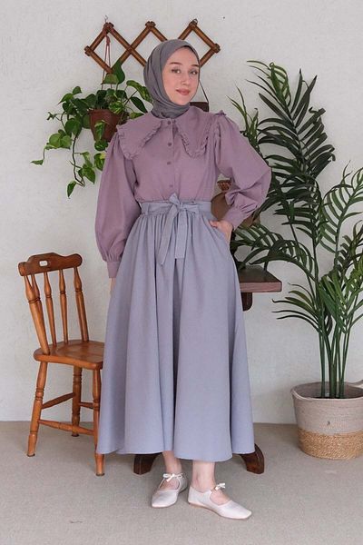 Ceylan Otantik Gray Balloon Skirt