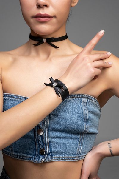 DENİZ TASARIM Genuine Leather Bow Set