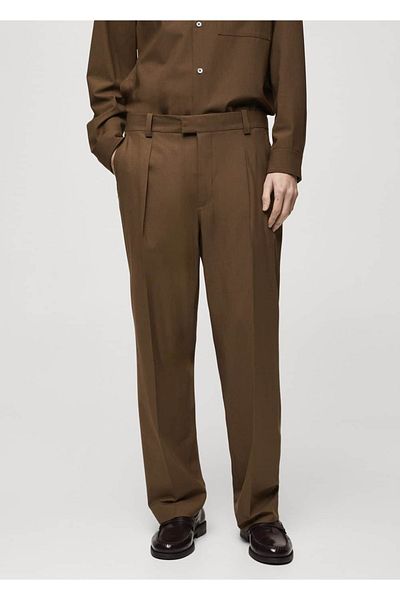 MANGO Man Regular Cut Cloth Pants with Pens
