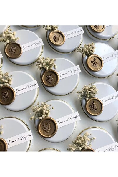 linabukett 20 adet Metal kapaklı teneke mum söz nişan düğün hediyelikleri