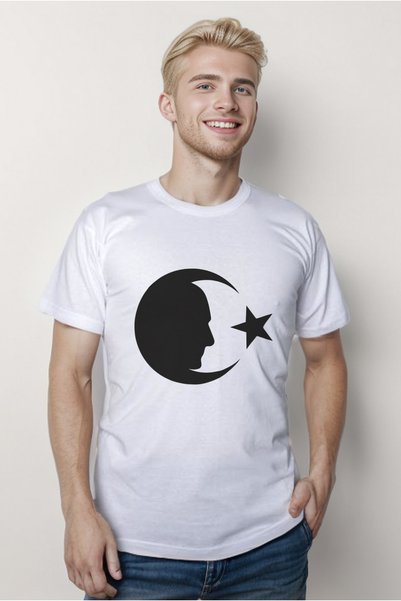 ahmer fashion Ataturk Moon Star Printed T-Shirt