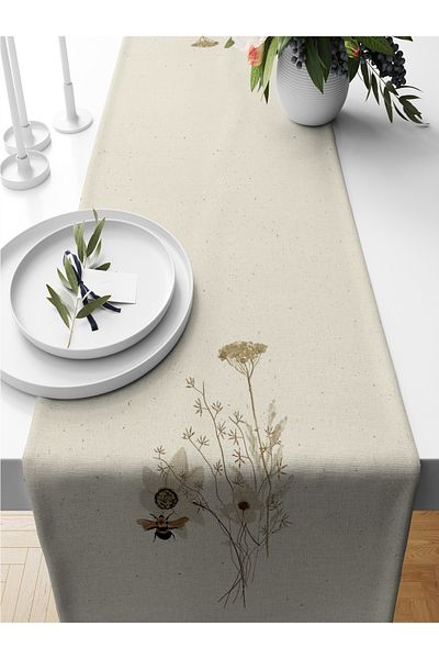 Bertille Home Flower Series 140x40 Cm Digital Printed Runner