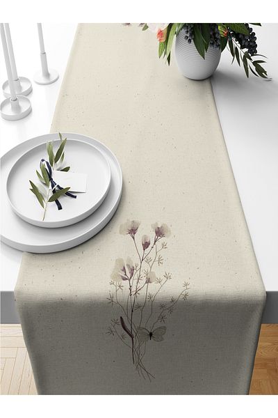 Bertille Home Flower Series 140x40 Cm Digital Printed Runner