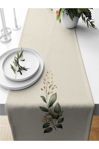 Bertille Home Flower Series 140x40 Cm Digital Printed Runner