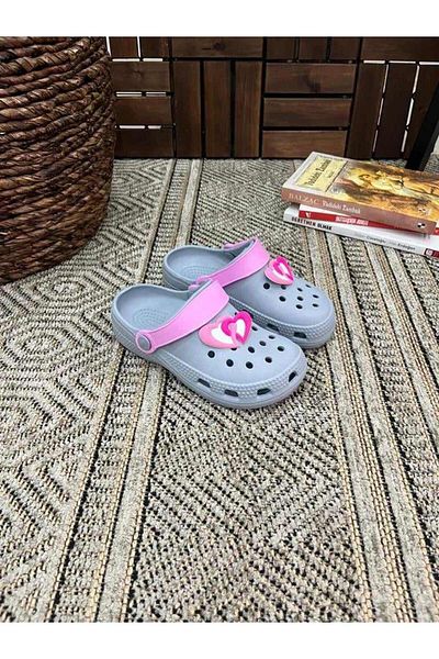 Behtah Kundura Girls Boys Kids 2 Pieces Cross Jibbitz Ornate Closed Front Garden Pool Daily Sandals Slippers