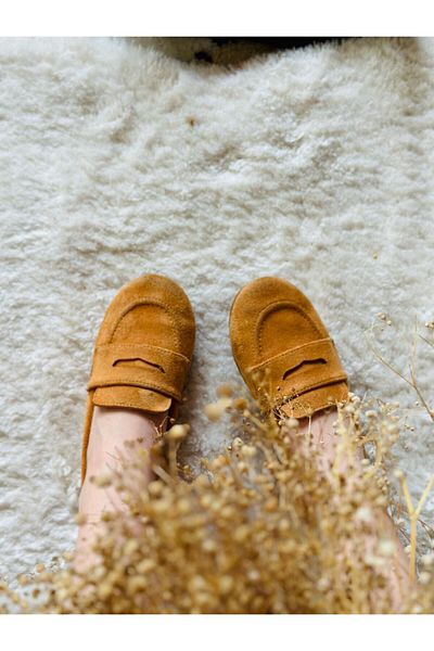 WOLKE BABY Tan Suede Anatomical Saddled Oxford