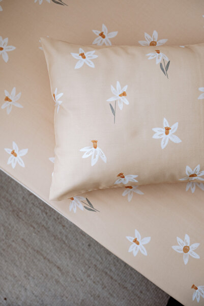 NOU Nergis Bahçesi Organic Single Fitted Sheet Set - Spiring Daffodil