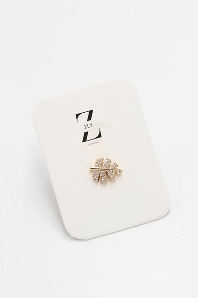 zlyaccessories VIP Steel Earrings Non Tarnish Leaf Tragus