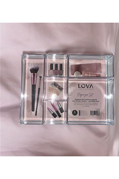 Genel Markalar 6'LI TAKI AKSESUAR DÜZENLEYİCİ KUTU- ÇOK AMAÇLI ÇEKMECE İÇİ DÜ...