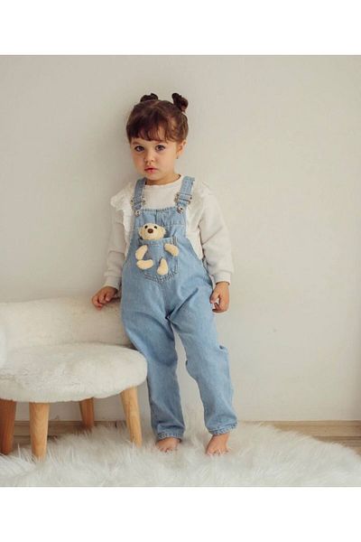 Yavrumsa Slopet din denim cu ursuleț