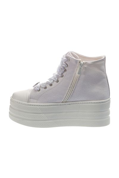 Ayakkabı Tutkusu Stilo ® Pantofi de mireasa sport alb, inaltime de 7 cm - in alb