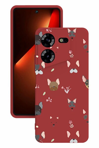 TECNO Pova 5 Printed and Camera Protected Red Color Silicone Case