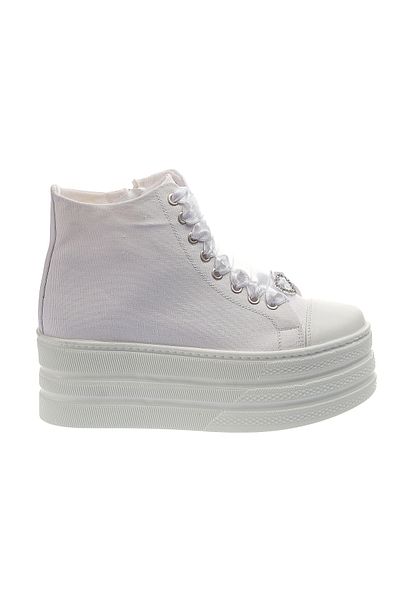Ayakkabı Tutkusu Stilo ® Pantofi de mireasa sport alb, inaltime de 7 cm - in alb