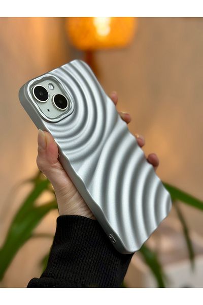 Go Aksesuar حافظة سيليكون غير لامعة متوافقة مع هاتف Iphone 14 Plus و15 Plus ثلاثية الأبعاد