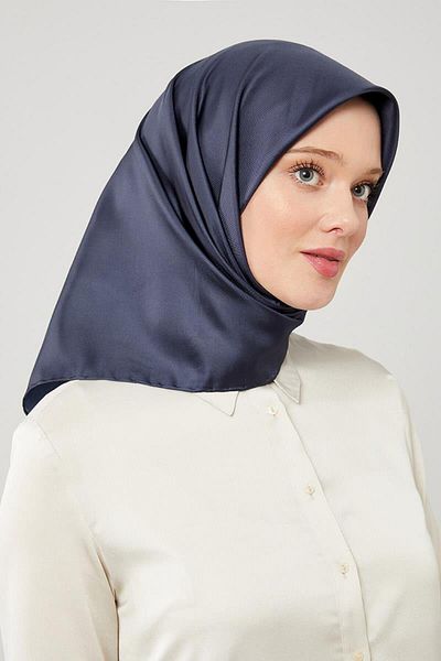 Levidor Μπλε μονόχρωμο κασκόλ με τάση Twill