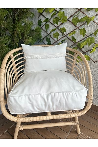Decamor home Husă de pernă boemă cu ciucuri albe