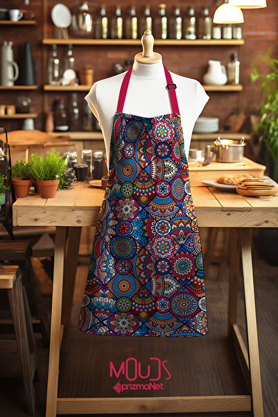 Moud's Süet Kumaş Anatolia 10 Desenli Mutfak Önlüğü, Aşçı Önlüğü, Garson Önlüğü, Restoran Önlük