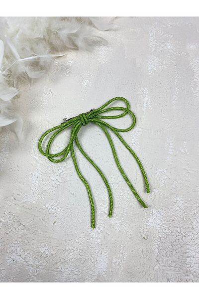 Hayalperest boncuk Η Seyran χρησιμοποιεί Κλιπ μαλλιών με φιόγκο Rhinestone Αυτόματη πόρπη Φωτεινή πόρπη με φιόγκο Rhinestone Πράσινο φιστίκι