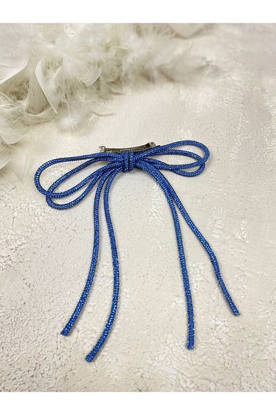 Hayalperest boncuk Sparring Folosit Agrafă cu arc cu strasuri Cataramă automată Agrafă cu arc cu stras strălucitor Saks Blue