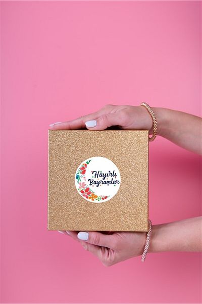 anka design Coated Sticker Packaging & Shipping Label (4x4cm) 48 Pieces - Happy Holidays -