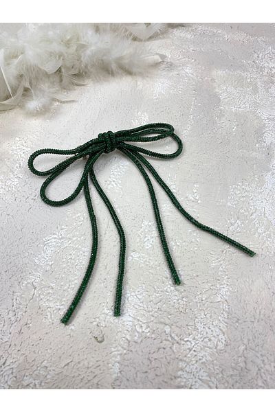 Hayalperest boncuk Η Seyran χρησιμοποιεί Κλιπ μαλλιών με φιόγκο Rhinestone Αυτόματο κούμπωμα Φωτεινό Rhinestone Bow Barrette Πράσινο