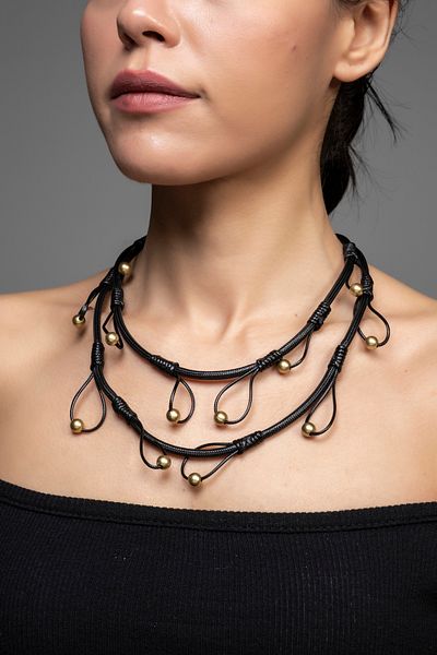 DENİZ TASARIM Faux Leather Necklace