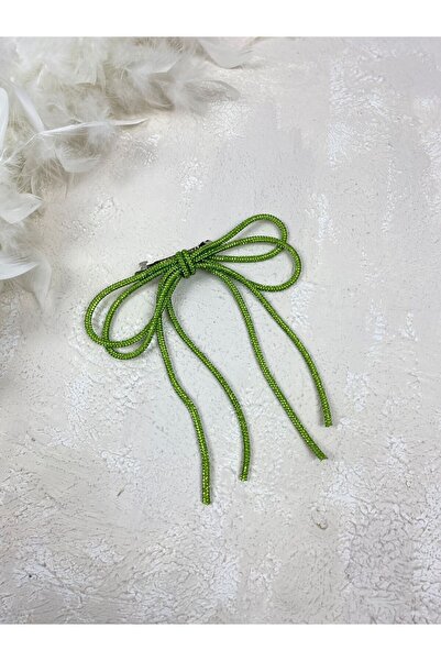 Limelia Accesoriu pentru păr cu cataramă Seyran cu fundă de piatră strălucitoare, verde fistic