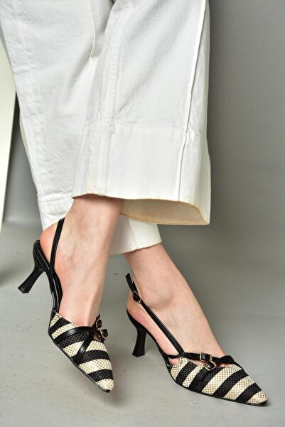 Fox Shoes S518533305 Pantofi de damă cu toc joasă din in negru