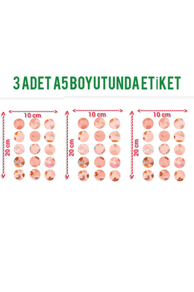 TRENDİN YOLU Bohemian Style Sticker Round Adhesive Label Üz