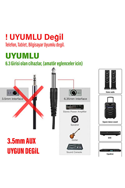 EXENAR Speaker Hoparlör Mikrofonu Karaoke Kablolu Mikrofon 6.5mm Jack Girişli