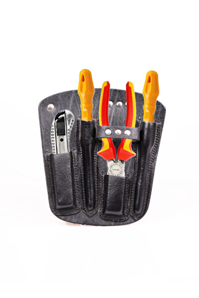 Ertay Deri Elektrikçi Bel Alet Çantası %100 Hakiki Deri Alet Kemeri Kılıfı Or...