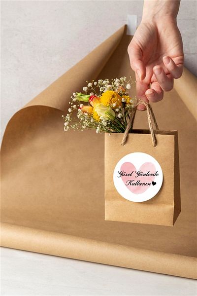 anka design Coated Sticker Packaging & Shipping Label (4x4cm) 48 Pieces - Use in Beautiful Days -8-