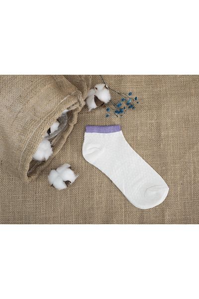 Mudizone 4 Pairs 4 Colors Short Ankle Patterned Women's Socks