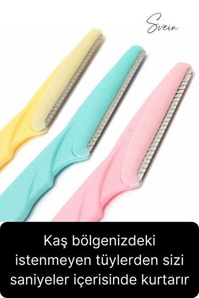 Svein 3'lü Yüz Jileti Kaş Usturası Kadın Epilasyon Aleti Pratik Taşınabilir Kişisel Bakım Aparatı Epilatör