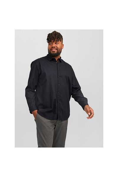 Jack & Jones قميص حطاب رجالي أسود كبير الحجم من Jack&jones Plus12183107