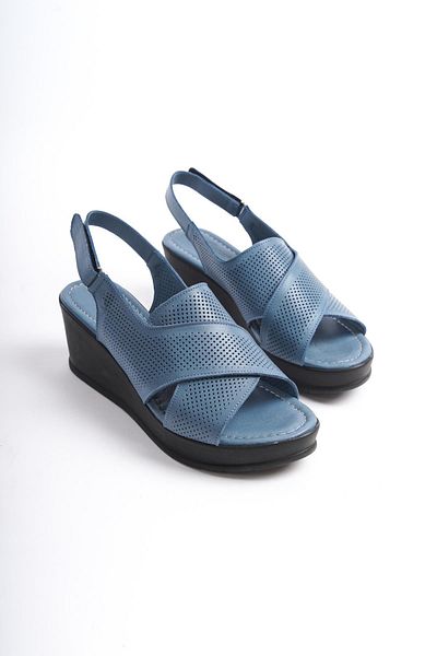 Çaçaroz Ayakkabı Sandale cu pană din piele de mărime mare