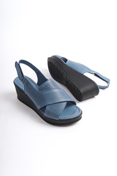 Çaçaroz Ayakkabı Sandale cu pană din piele de mărime mare