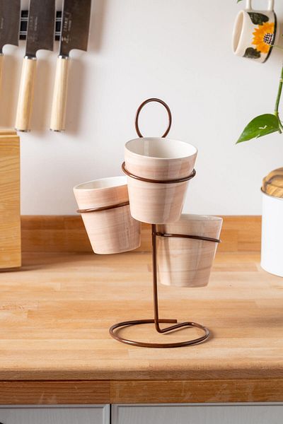 FH finehome Mocha 3-Piece Coffee Set with Stand