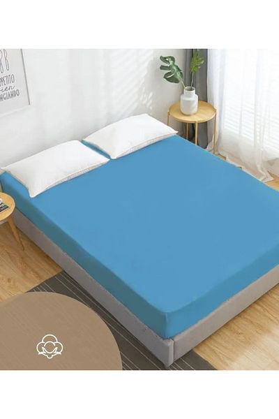 Juellhome ملاءة سرير مفردة من القطن الممشط مقاس 120x200 سم - بدون غطاء وسادة