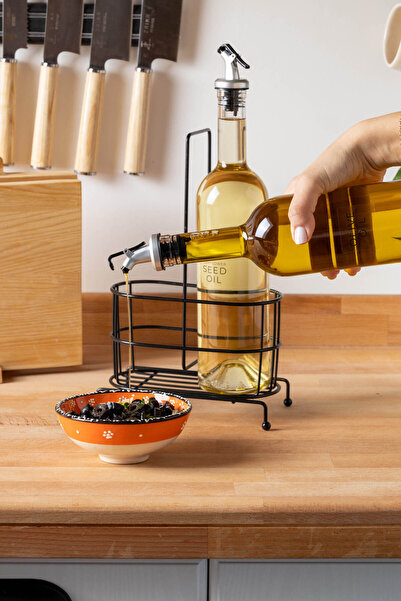 FH finehome Cremma Black Oil Pot - 2-Piece with Stand