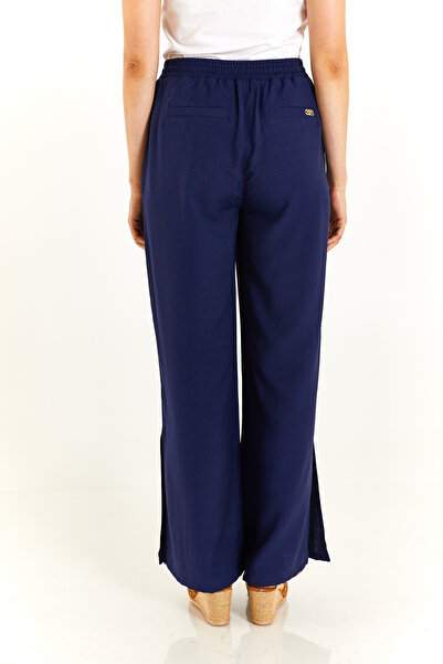 U.S. Polo Assn. U.S. Polo Assn. Paça Detaylı Lastikli Bel Lacivert Kadın Pantolon 1824749