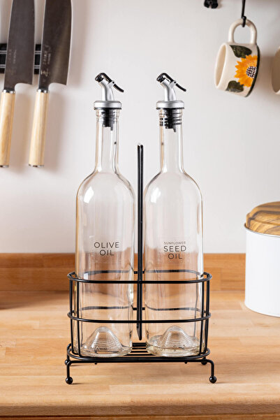 FH finehome Cremma Black Oil Pot - 2-Piece with Stand