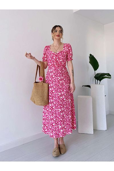 Liya Heart collar printed dress